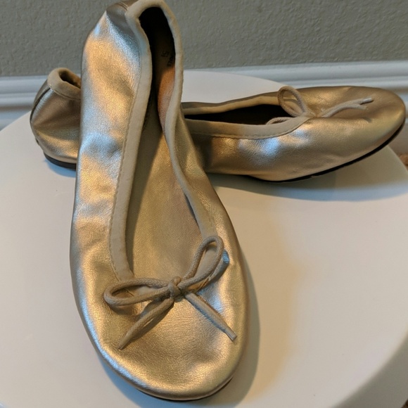 gold ballerina slippers